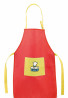 Børneforklæde med logotryk på lommen eller over lommen