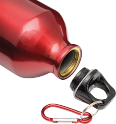 Drikkedunk i 6 farver- stor metal vandflaske med karabinhage