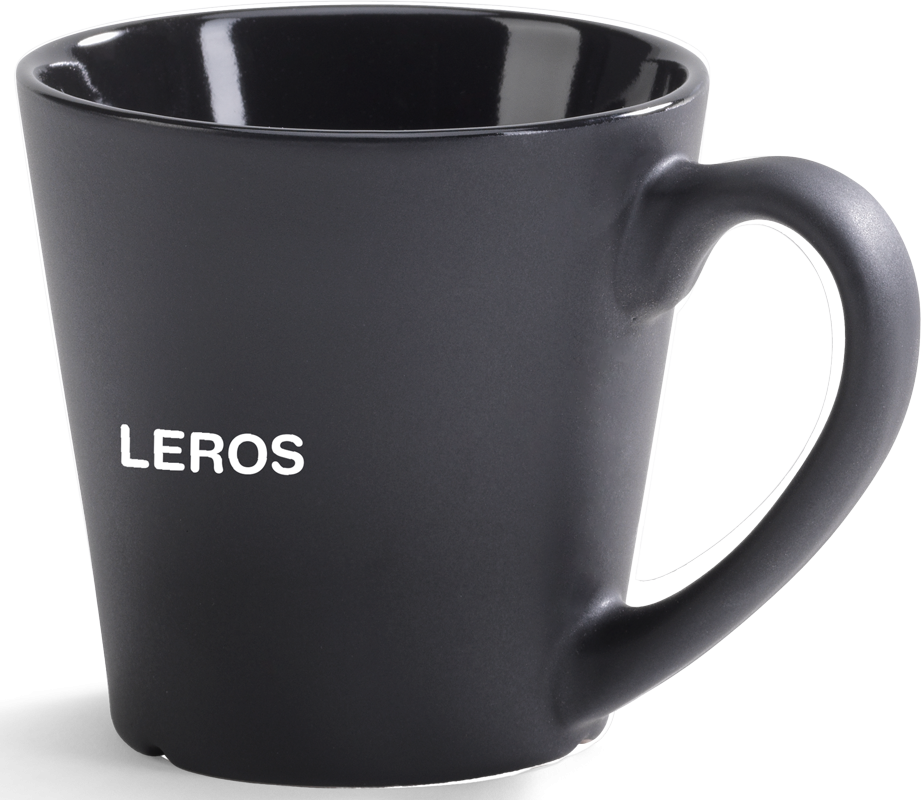 Kaffekrus og cafekrus med logo - Robust Leros stentøjs krus