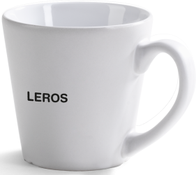 Kaffekrus og cafekrus med logo - Robust Leros stentøjs krus