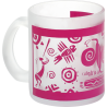 Kaffekrus med logo - transparent frosted glas  kaffe krus