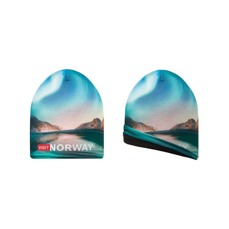 Strikke huer med full-color print på hele ydersiden