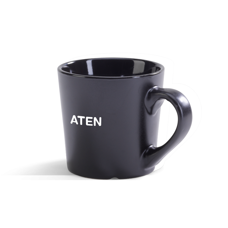 Kaffekrus med tryk - Aten drikkekrus i sort og hvidt stentøj