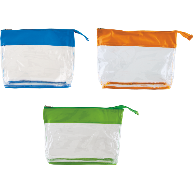 Toilettaske med logo - toilettaske med flotte kontrastfarver