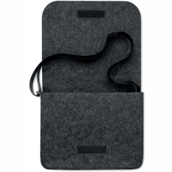 Skuldertaske med logo - rummelig og flot filt computertaske