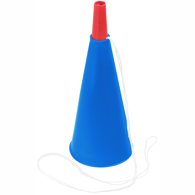 Fanhorn med logo -Super Fantrompet med snor til store og små