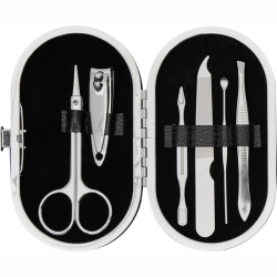Manicure sæt med 6 dele i flot etui i 2 farver med logo