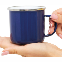 Emaljekrus i stål med  logo