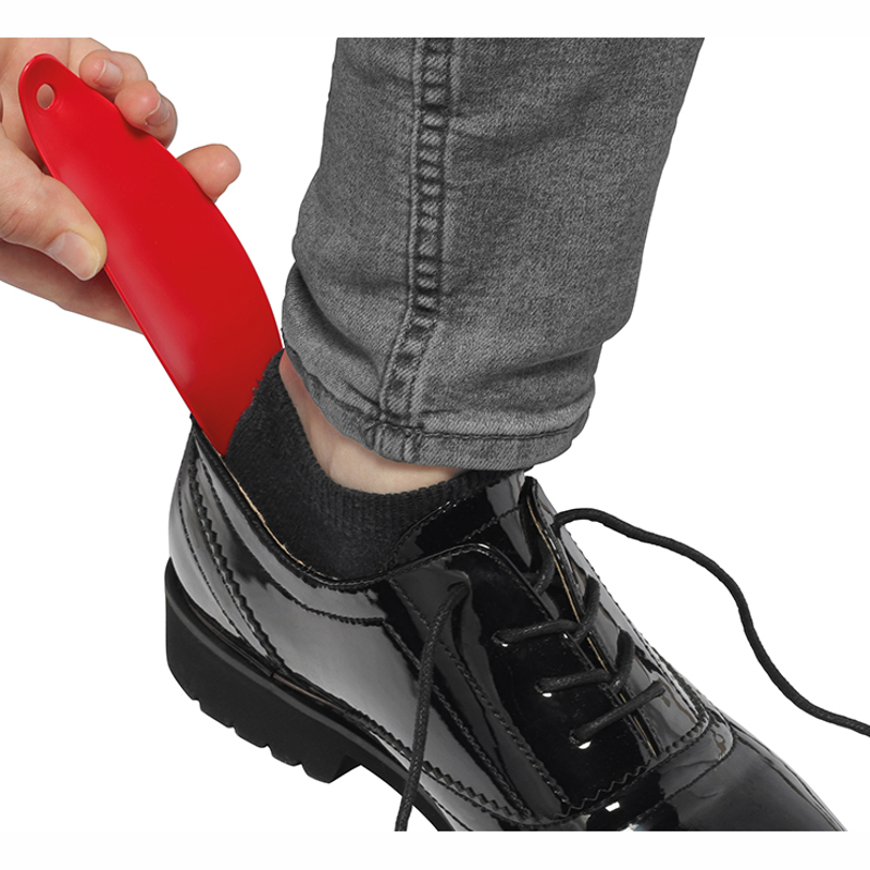 Skohorn i 3 farver - kort plastik skohorn med logo