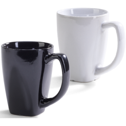 Kaffekrus fås i sort og hvid  som keramikkrus