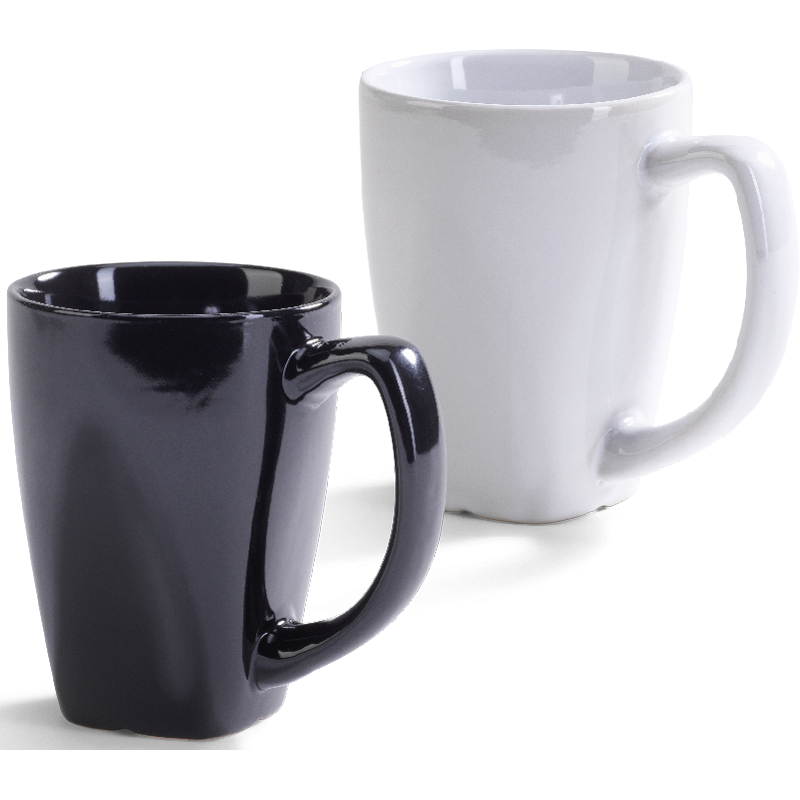 Kaffekrus fås i sort og hvid  som keramikkrus