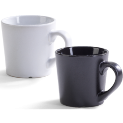 Kaffekrus med tryk - Aten drikkekrus i sort og hvidt stentøj