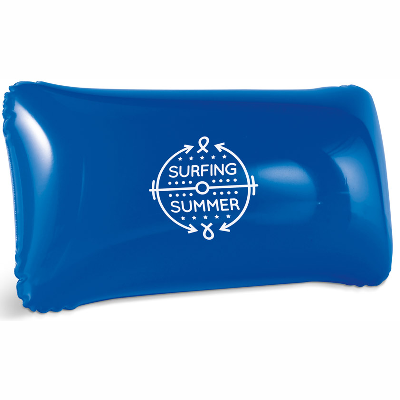 Oppustelig pude  fås i 3 farver, med logo fra 50 stk