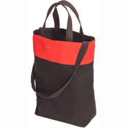 Shopper med logo - mulepose med skulderstrop og 2 bærehanke