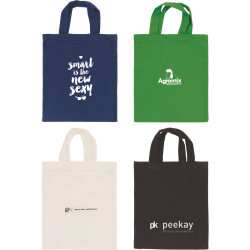 Mulepose med logo - lille shopper i miljøvenlig bomuld