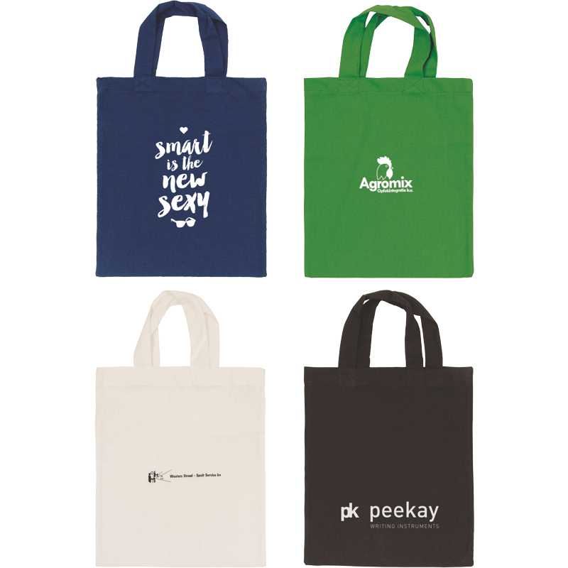 Mulepose med logo - lille shopper i miljøvenlig bomuld