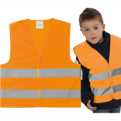 Refleksvest med tryk -sikkerhedsvest til børn i gul + orange