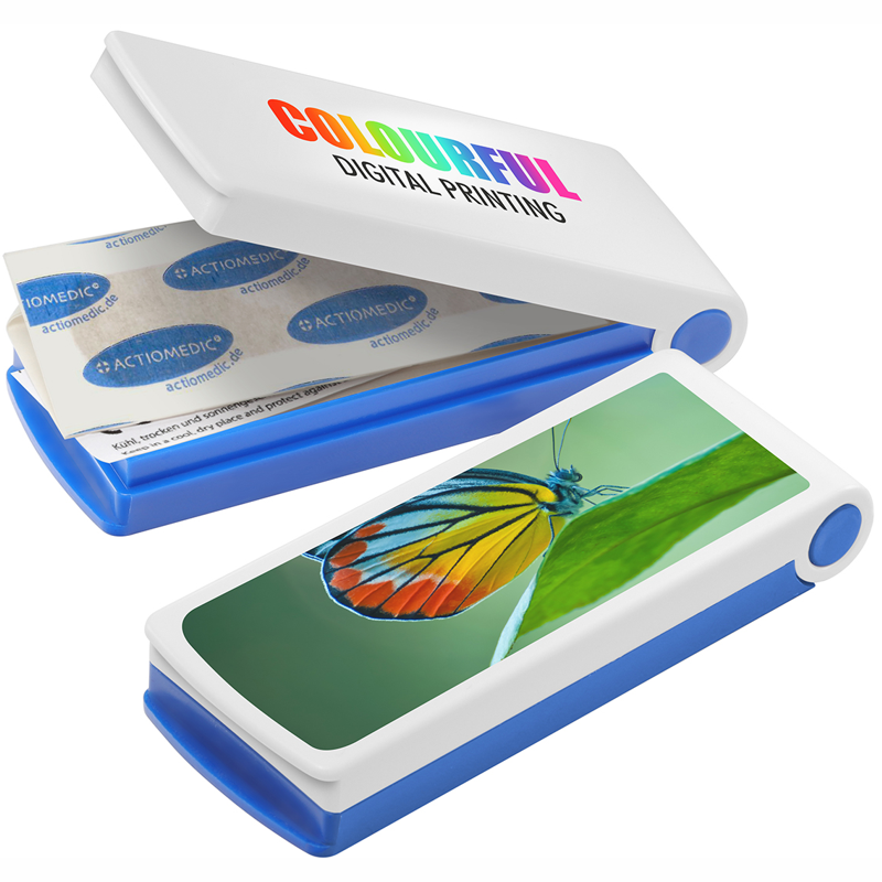 køb plasterboksmed logo fra 100 stk  nu - se tilbud på plasteræske her