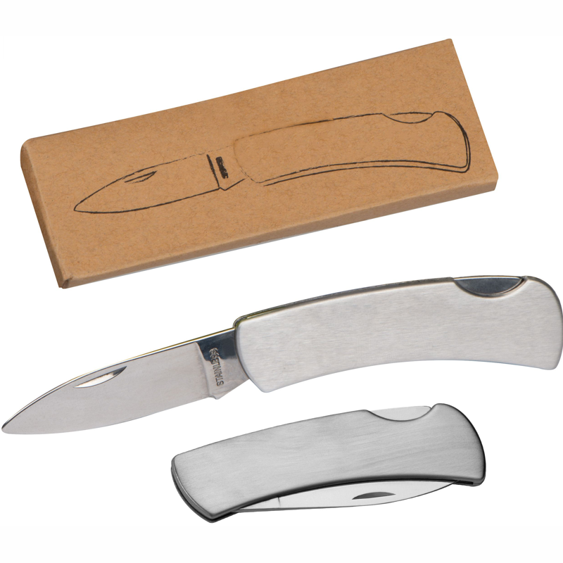 Kniv med lasergraveret logo - lommekniv med sikkerhedslås