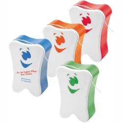 Tandtråd med logo - Smiley tåndtråd i praktisk dispenser