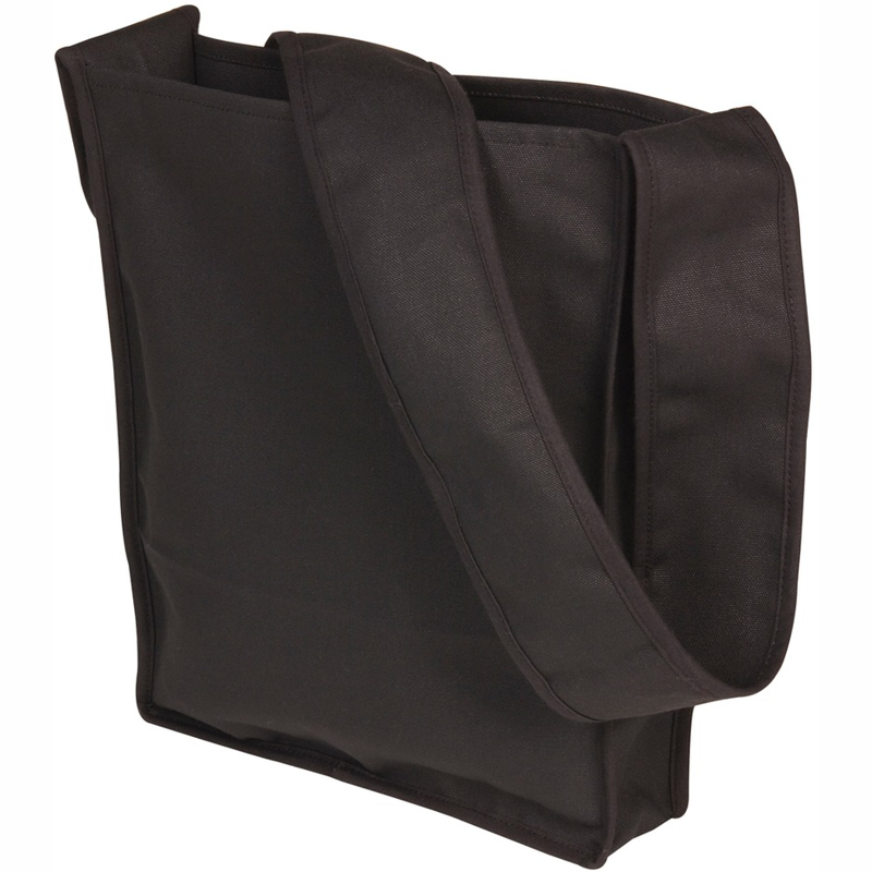 Mulepose med lang bred skulderstrop - sort kraftig shopper