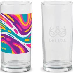 Longdrink glas med logo som gravering eller highgloss tryk