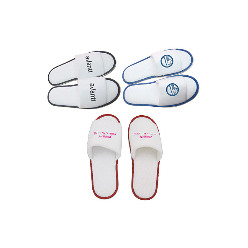 Badesko med tryk - badetøfler fås med 3 kontrastfarver-0