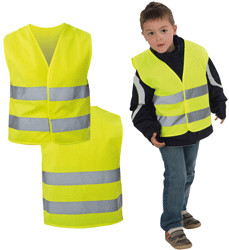 Refleksvest med tryk -sikkerhedsvest til børn i gul + orange