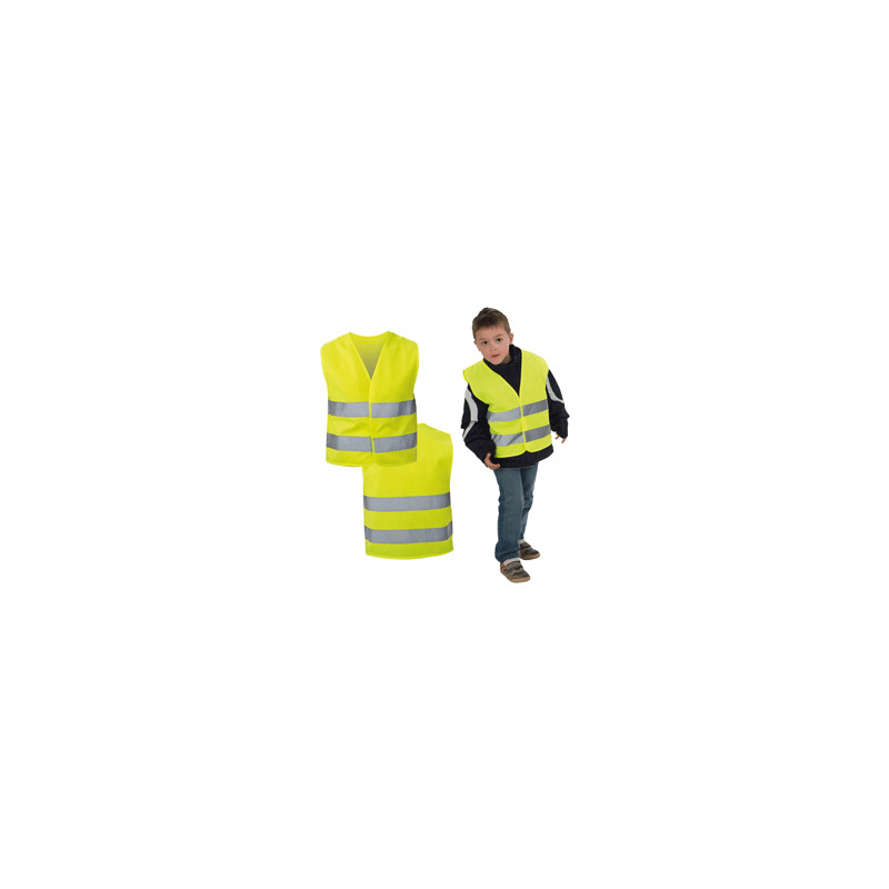 Refleksvest med tryk -sikkerhedsvest til børn i gul + orange