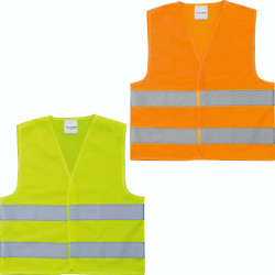 Refleksvest med tryk -sikkerhedsvest til børn i gul + orange-1