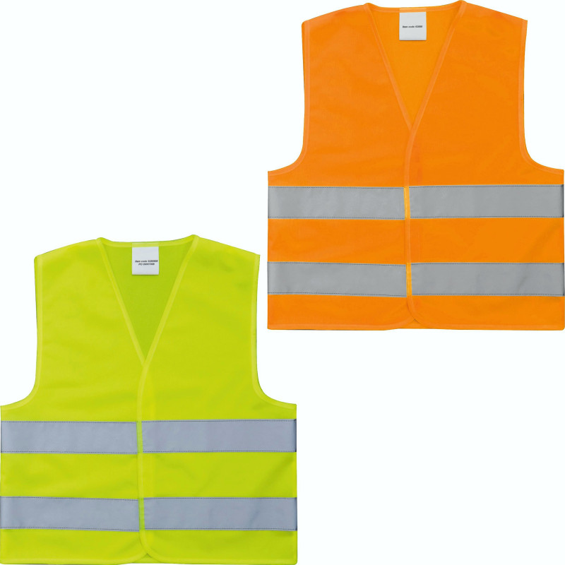 Refleksvest med tryk -sikkerhedsvest til børn i gul + orange-1