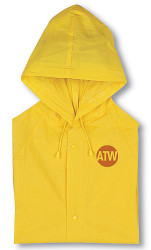 Regnfrakke med logotryk på bryst - 4 farver-1
