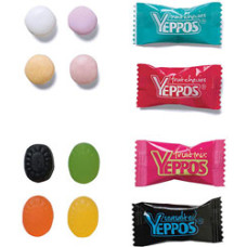Yeppos slik - enkeltpakket i rørpose med logo - 6 varianter