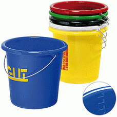 Spand med liter inddeling - 10 liter plastik spand - 6 farver