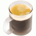 Kaffekrus - glaskrus med logo - i klart glas