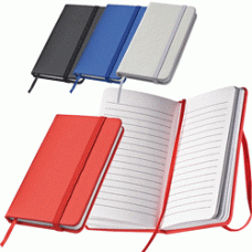 Notesbog - med tryk - lommebog i 4 farver med hårdt omslag