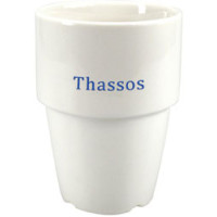 Kaffekrus med logo- Thassos firmakrus - stabelbart krus