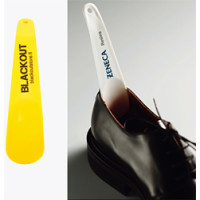 Skohorn - kort plastik skohorn med logo - 6 farver - TILBUD