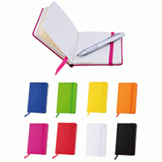 Notesbog i størrelse A6, med logo