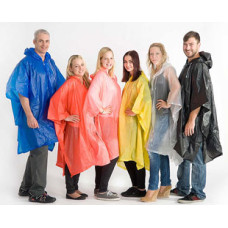  Poncho - regnfrakke -  med tryk -fås i 5 farver - TILBUD
