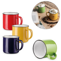 Kaffekrus - keramik krus  med logo fås i 5 glade farver nu